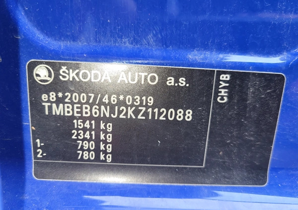 Skoda Fabia cena 39500 przebieg: 144000, rok produkcji 2019 z Łomża małe 67